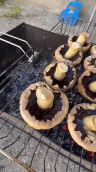 Скумбрия и шампиньоны на мангале!