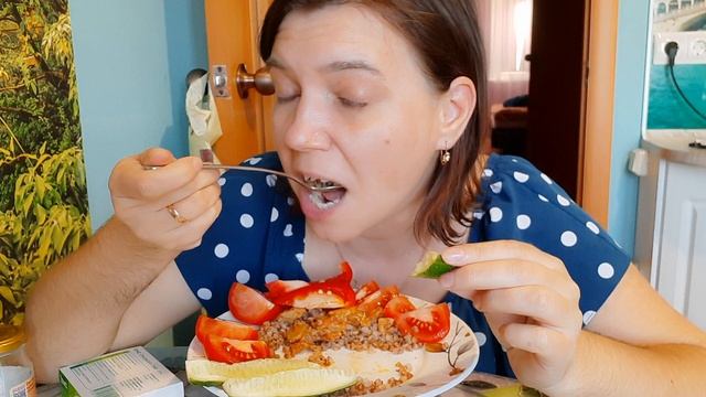 МУКБАНГ 🔥 греча овощи и мясо