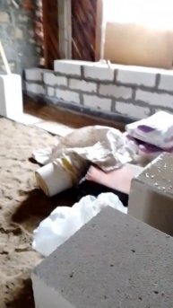 Баня из блока, первые ряды.