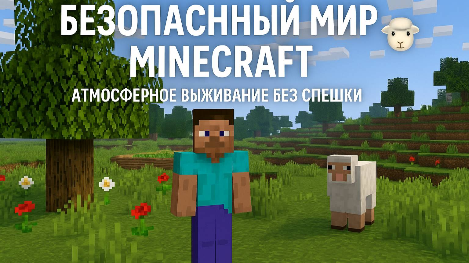 Безопасный мир Minecraft 🐑 | Атмосферное выживание без спешки