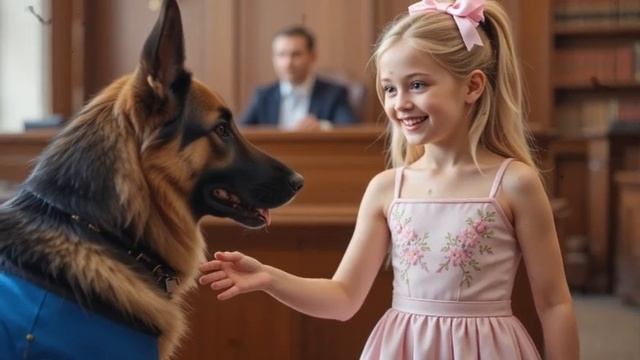Маленькая девочка подала тайный сигнал собаке и судья