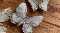 Декоративные бабочки СЕРЕБРИСТЫЕ МОТЫЛЬКИ, перо, слоновая кость, 3 шт., 728878-2