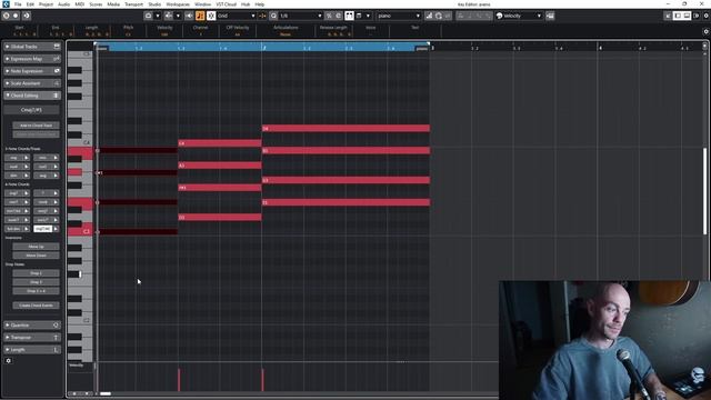 как создать аккорд одним нажатием мышки в Cubase (chord Editing)