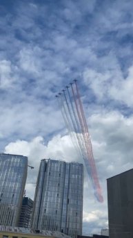 ✈️Воздушную часть парада репетируют в небе над Москвой✈️