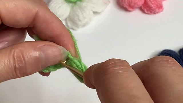 Пышный цветок способом 3. Вяжем крючком.🧶