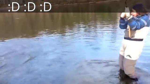 Женщина на рыбалке Ужас Ржака Смех Шок приколы 2014