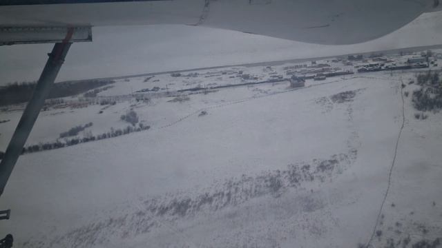 Посадка в аэропорту Якутска на ан 24. 27.03.24