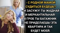 Истории из жизни. С родной мамой судиться будешь? С ужасом спросила Ангелина. Аудио рассказы
