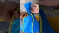 Как правильно связать веревку с материалом, связать мешок, связать две веревки.