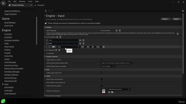 23. Input Action Mappings