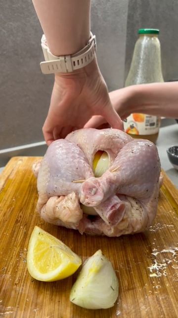 Запеченная курица с лимоном #курица #вкусныерецепты #е