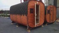 Баня-бочка "Малютка" квадро 2,4х4 метра!
