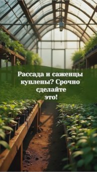 Рассада и саженцы куплены? Срочно сделайте это! #рассада #саженцы