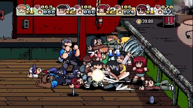 Стрим: проходим Scott Pilgrim vs. The World: The Game – Complete Edition # 3 PS5, играем вчетвером