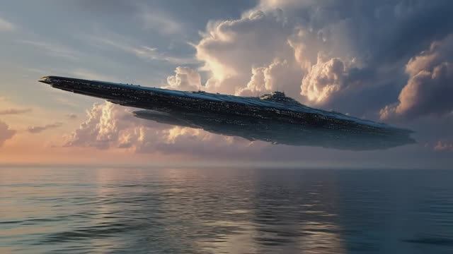 Ocean and spaceship