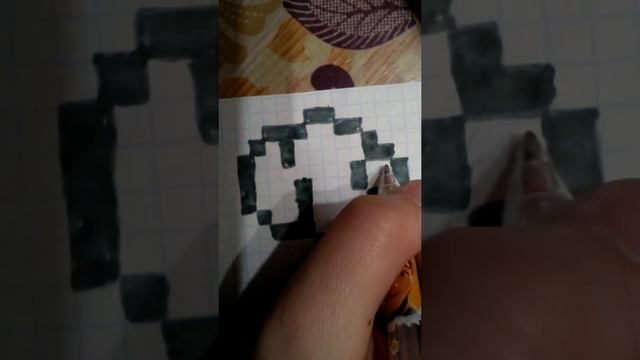 Прикольный рисунок в клеточку 🍰🍰🍰 пирожное