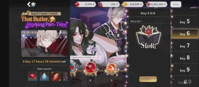 WHB: That Butler, Working Part-Time Event Story / Part II Episodes 7