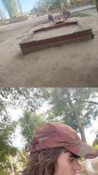 Я сижу на детской площадке