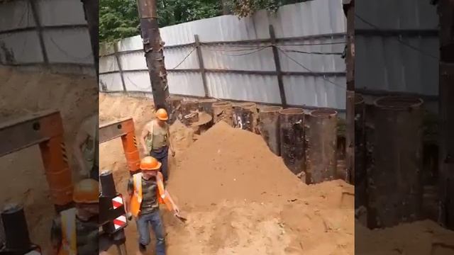 Устройство шпунтовой стенки из труб 508мм, глубина 15м 📞 тел. +7 (985) 185-77-77