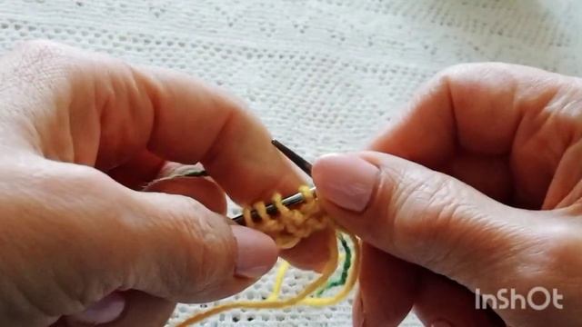 Двухцветные английская и полуанглийская резинки спицами. Часть 2.