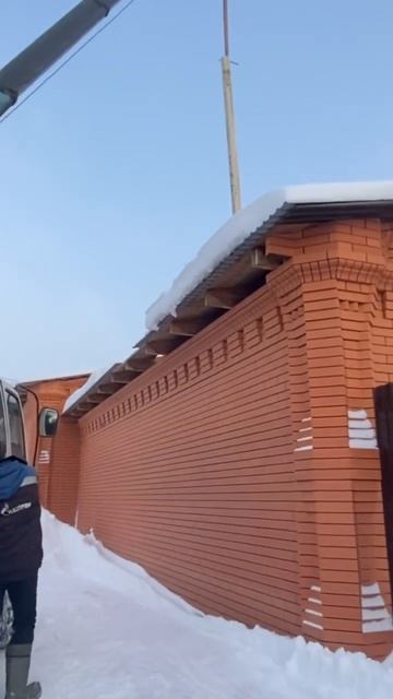 Монтаж домовой трубы в будущей бане , 5 января 2024 г.