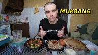 МУКБАНГ ГРЕЧКА С САРДЕЛЬКОЙ / БЛИНЫ / СМЕТАНА / ЙОГУРТ / САЛАТ / EATING MUKBANG ASMR АСМР