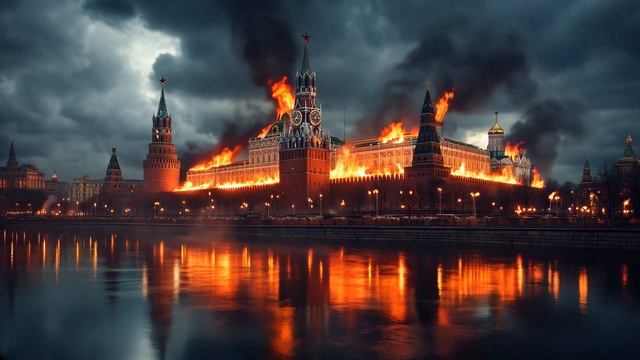🔥 Кремль у нічному вогні – Заставка для ТВ | 4K релакс-?