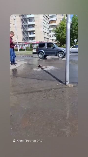 СКУЧАЛИ ПО ФОНТАНАМ?: на Борко прорвало трубу. Вода хлещет, затопляя проезжую часть.