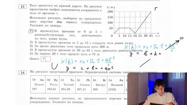Тело движется по прямой дороге. На рисунке представлен график зависимости координаты х тела - №20972