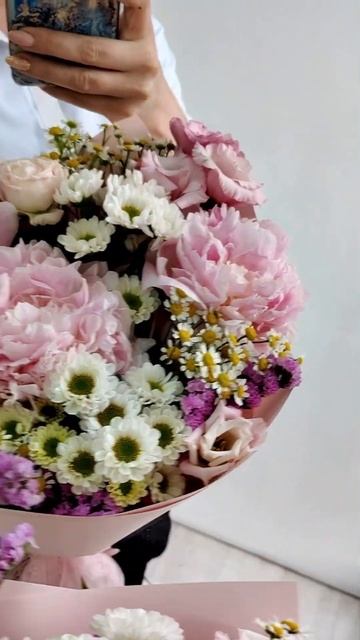 Букеты с розовыми пионами в день рождения мамы. Заказ ?