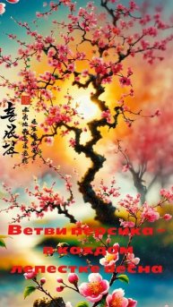 Ветви персика — в каждом лепестке весна забывает зиму