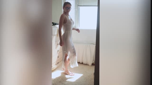 ❤️ Transparent dresses Try on Haul with model Tina