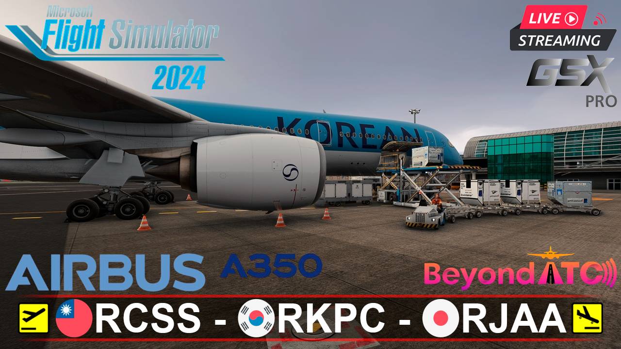 ✈️ ТАЙВАНЬ - ЮЖНАЯ КОРЕЯ - ЯПОНИЯ | MSFS2024 | AIRBUS A350-900 iniBuilds