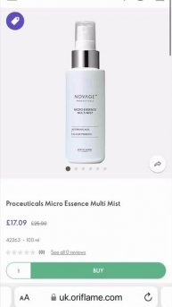 Увлажняющая эссенция-спрей для лица Novage+ Proceuticals код 4226