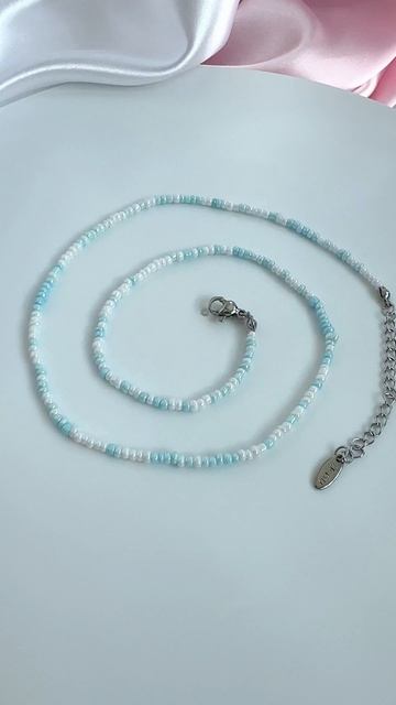 Бусы из стеклянного бело-голубого бисера, Xuping Jewelry