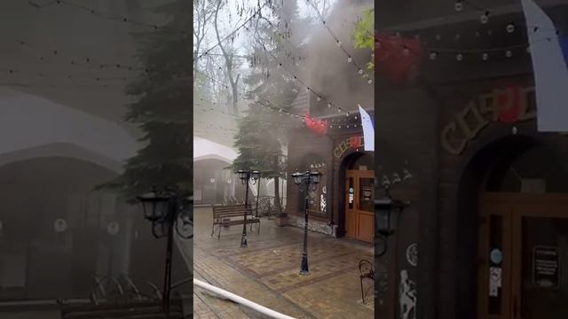 08-05-2025.Пожар в кафе"Софора" в станице Отрадная, Краснодарский край.