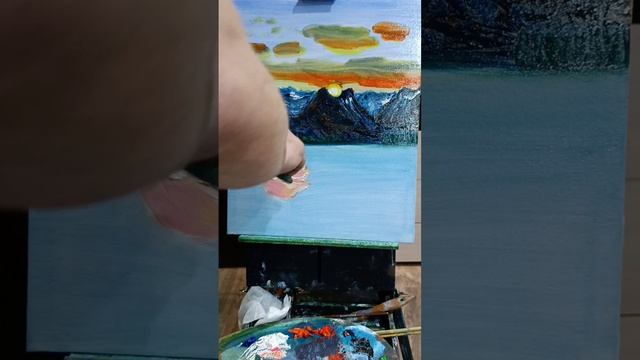 Море,горы,роза. Холст масло 50*40