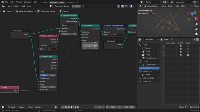 Roll spline shapes recursively 29(Рекурсивно сворачивать сплайновые формы)Geometry Nodes