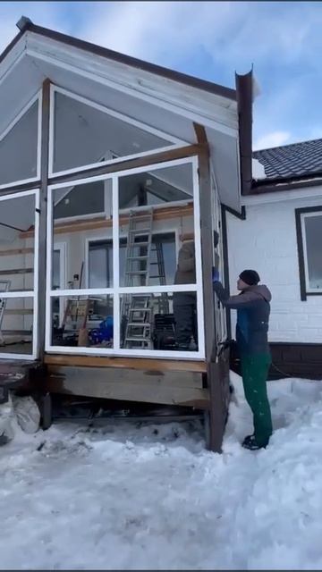 Остекление веранды в ДНП "Пять Холмов". Компания "Окно ?