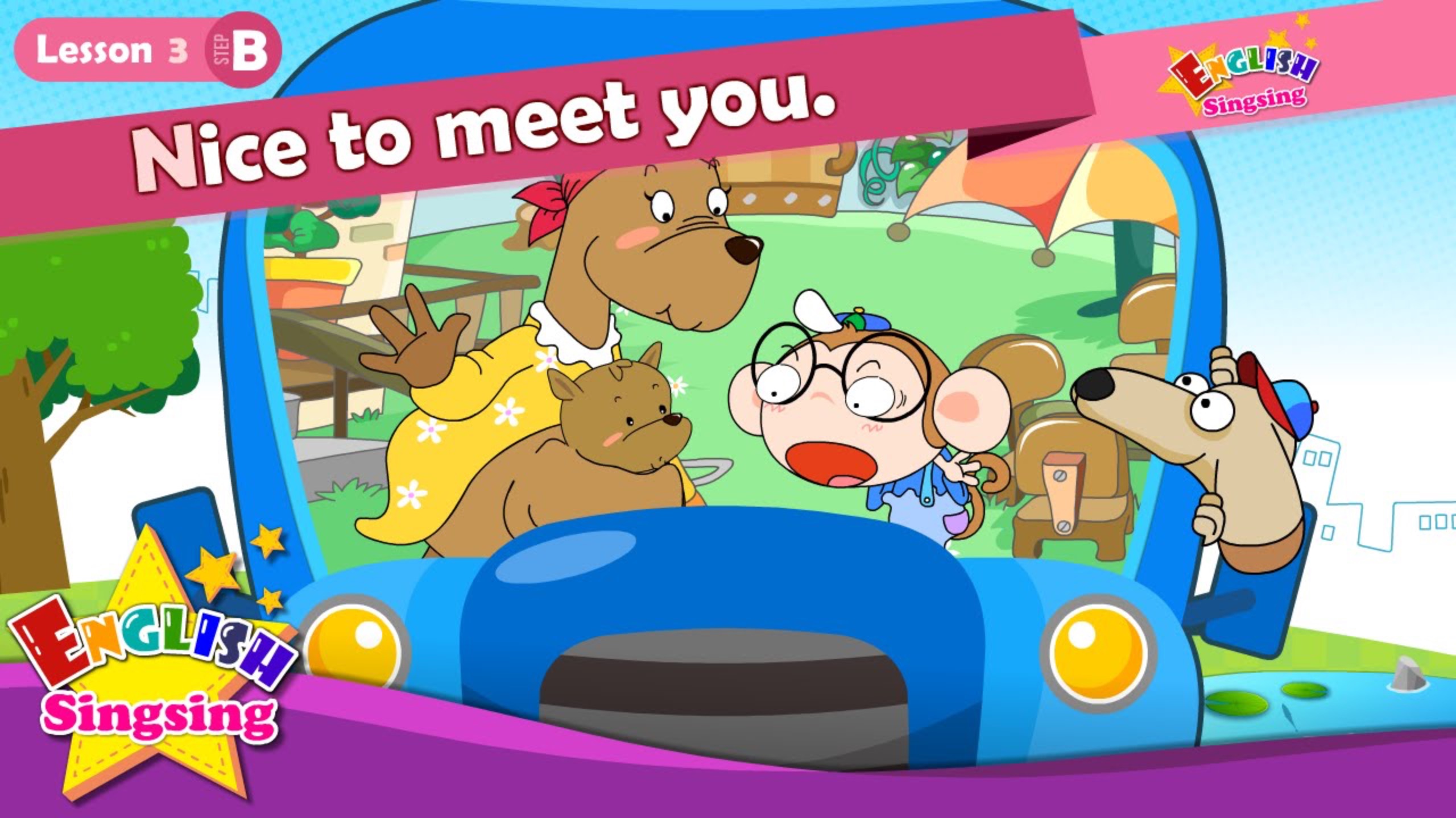 АНГЛИЙСКИЙ ЯЗЫК ДЛЯ ДЕТЕЙ | Lesson 3 (B) Nice to meet you. - Cartoon Story - Greeting