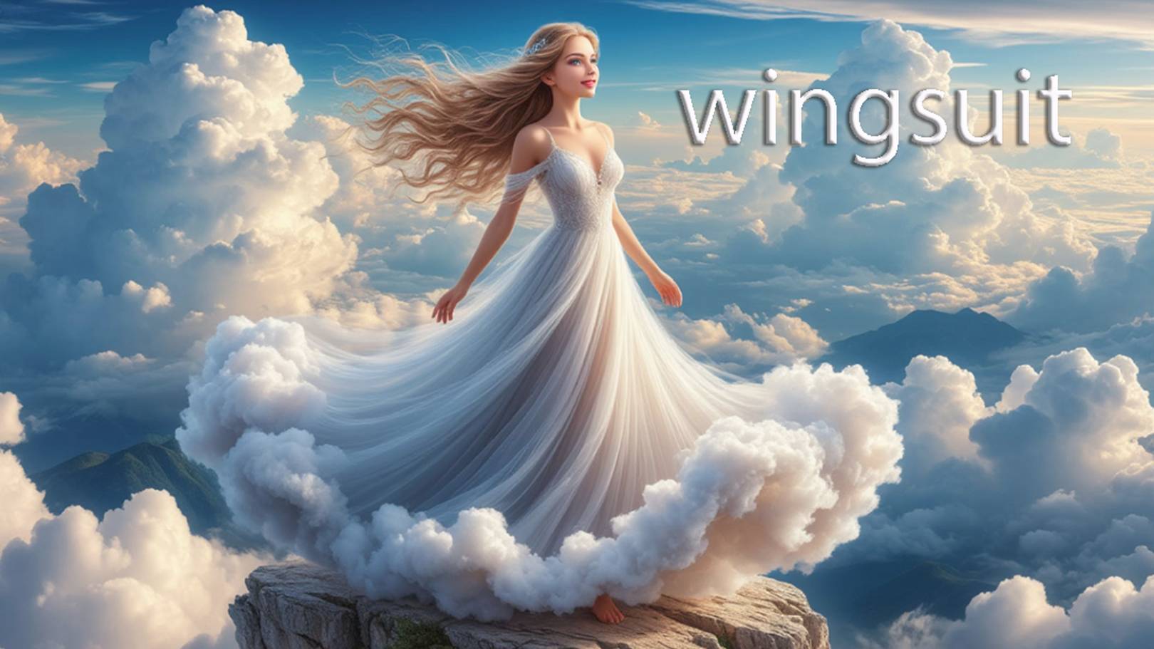 Полеты вингсьютеров под облаками