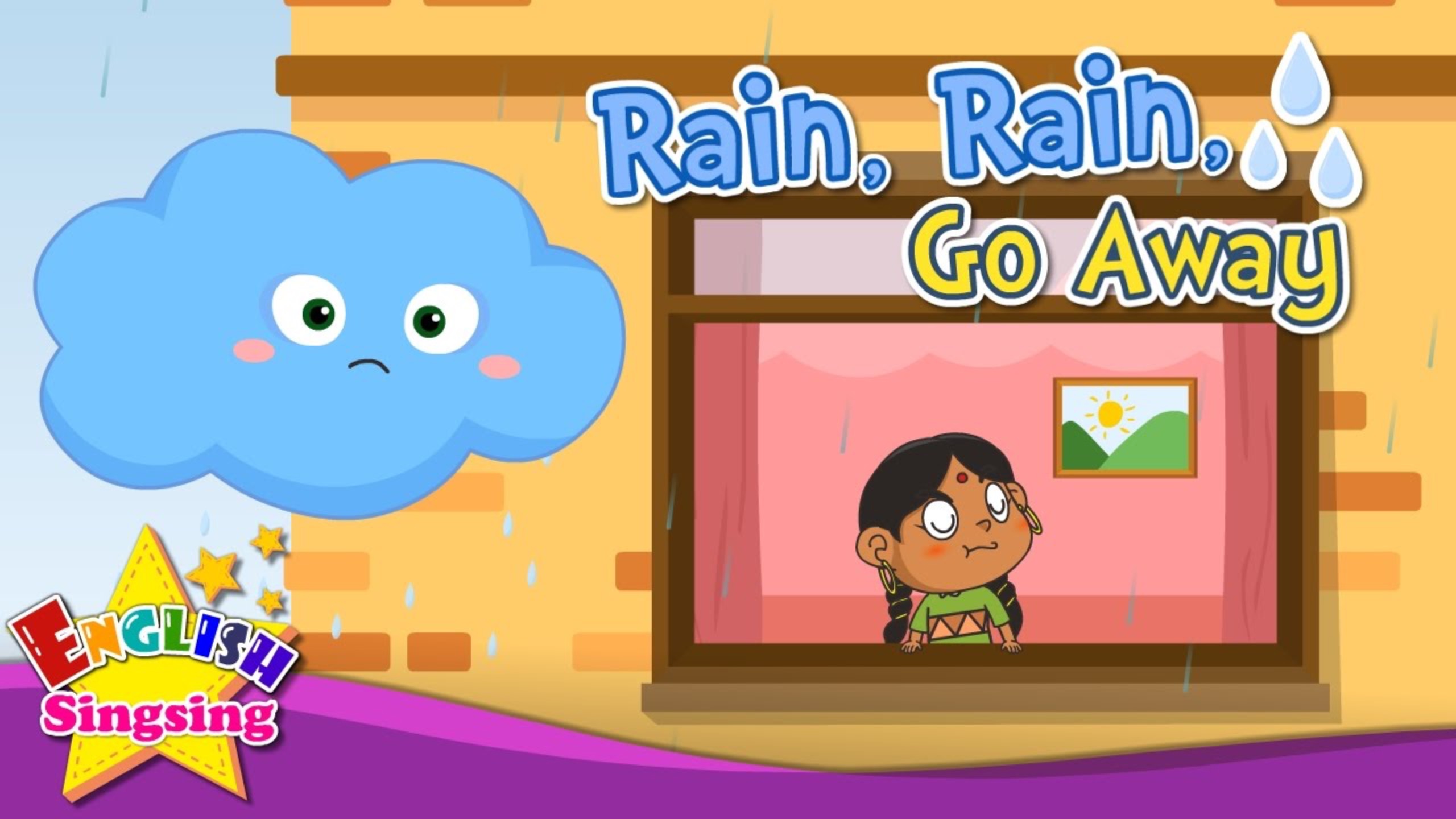 АНГЛИЙСКИЙ ЯЗЫК ДЛЯ ДЕТЕЙ | Rain, rain, go away - Nursery Popular Rhyme for Kids - Cartoon Animation