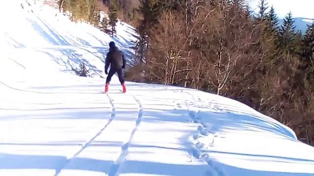 Спуск з гори Городища на лижах 2017