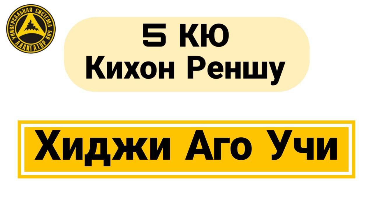 5 Кю Кихон Реншу: Хиджи Аго Учи