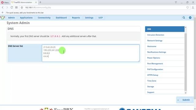 [SW.BAND] 14. Настройка статического IP-адреса и настройка DNS в FPBX. 14.