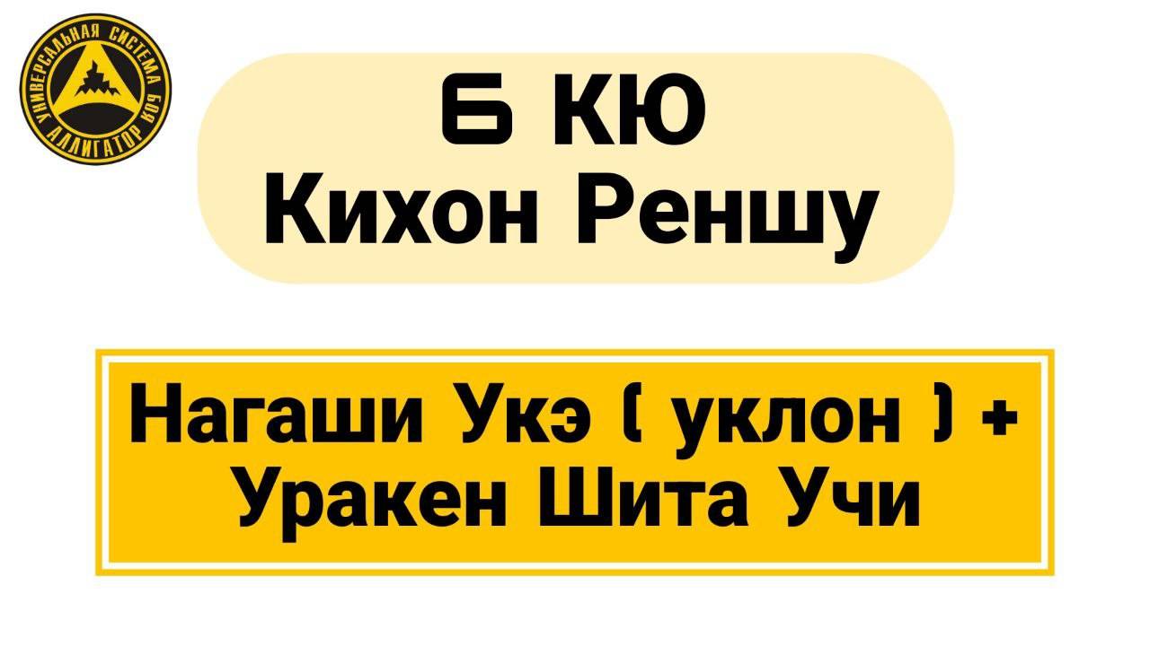 6 Кю Кихон Реншу: Нагаши Укэ (уклон) + Уракен Шита Учи