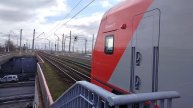 Электропоезд Финист ЭС104-038 Сообщением Калище-С.Петербург Прибывает на станцию Ленинский Проспект