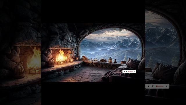 Дождь   Камин#shorts  #meditation_music #music_for_relaxation #space #relaxingmusic #rela