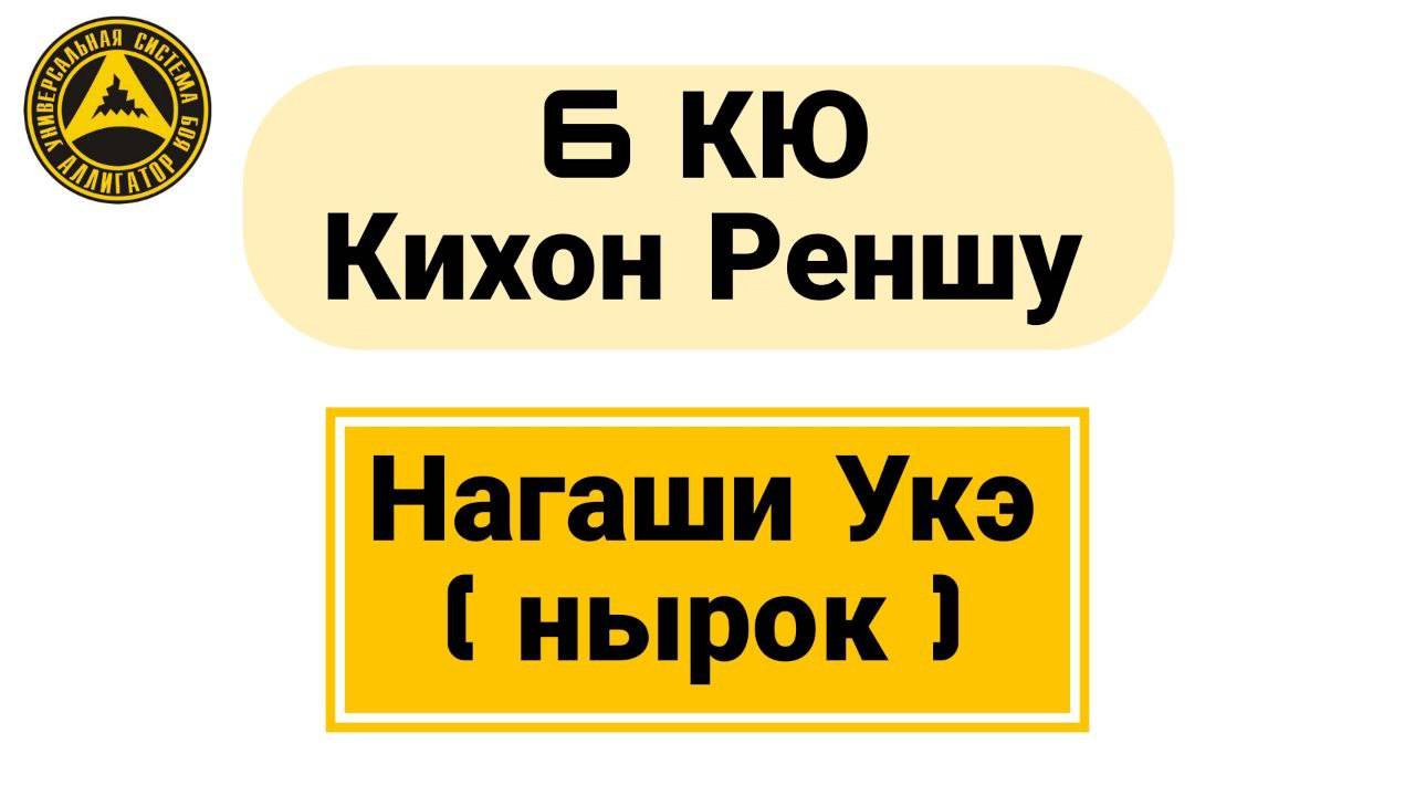 6 Кю Кихон Реншу: Нагаши Укэ (нырок)