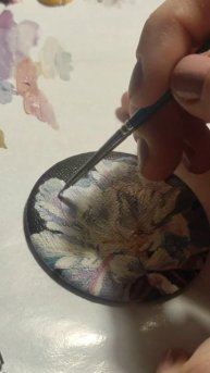 Значок. Пион маслом 🥰🌸 #миниатюра #творчество #своим?